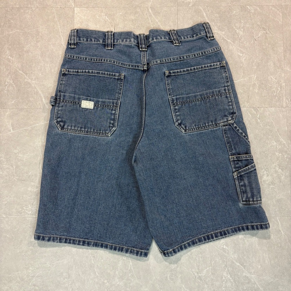 Old Navy Painters Denim Carpenter Shorts Blue 36 Hammer Loop Utility Workwear